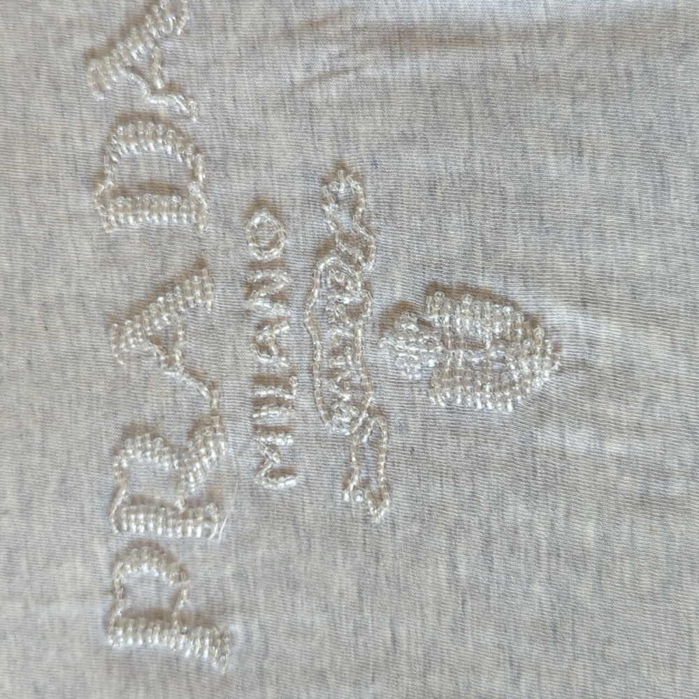 PRADA light-gray cotton vintage -90's embroidered/beaded PRADA Logo - Picture 10 of 13